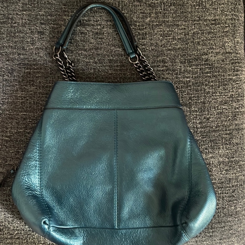Coach Metallic purse  blue/green